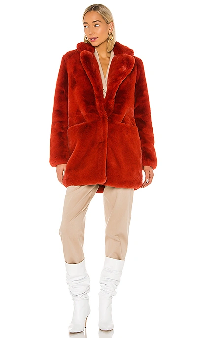 Shop Apparis Sophie Faux Fur Coat In Burnt Orange. In Ginger