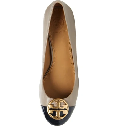 Shop Tory Burch Chelsea Pump In Dust Storm/ Perfect Navy