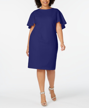 calvin klein plus size capelet sheath dress