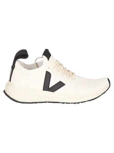Shop Rick Owens Logo Embroidered Sneakers In White/black