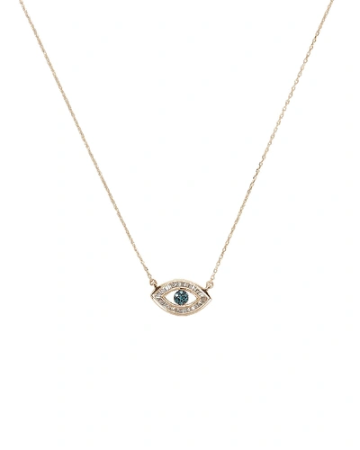 Shop Adina Reyter Baguette Evil Eye Necklace In Gold