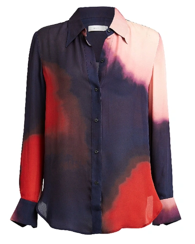 Shop A.l.c Jayne Tie-dye Silk Blouse In Multi