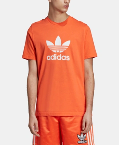 Shop Adidas Originals Men's Trefoil T-shirt In True Orange