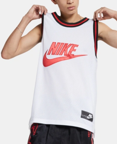 Shop Nike Sportswear Men's Mesh Logo Tank Top In White/ured