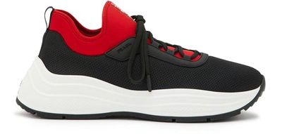 Shop Prada New America's Cup Sneakers In Black