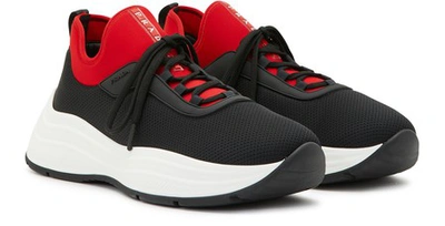 Shop Prada New America's Cup Sneakers In Black