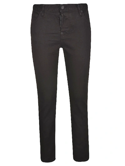 Shop Dsquared2 Cropped Jeans In Black