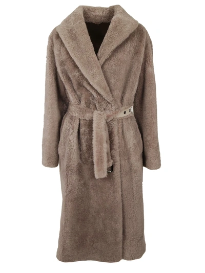 Shop Brunello Cucinelli Belted Coat In Brown