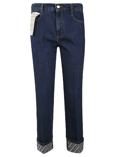 Shop Stella Mccartney Cropped Jeans In Bright Dark Blue