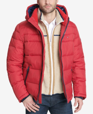 tommy hilfiger red padded jacket