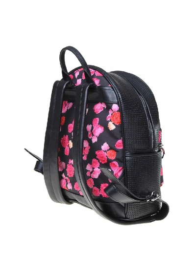 Shop Kenzo Backpack Kombo Peonie In Leather And Fabric In Black