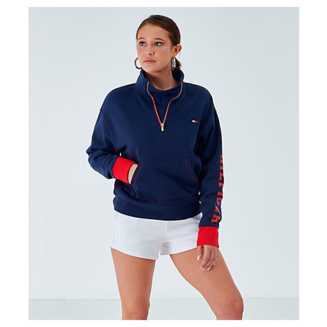 tommy hilfiger half zip sweater women's