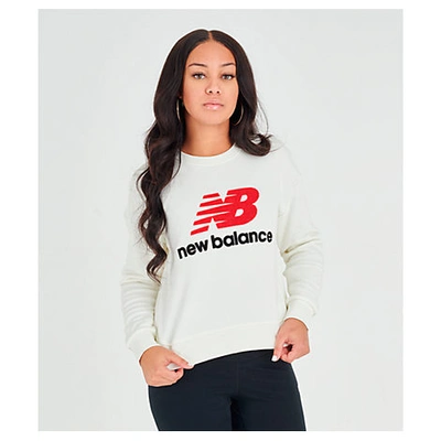 Shop New Balance Women's Athletics Stadium Crew Sweatshirt In White
