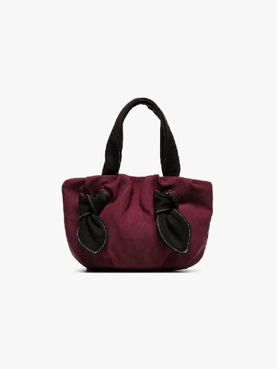 Shop Staud Red Ronnie Satin Tote Bag