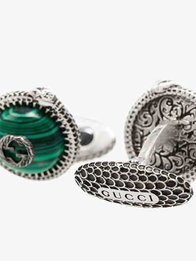 Shop Gucci Silver Tone Garden Cufflinks