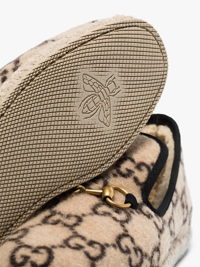 Shop Gucci Gg Wool Loafers In Neutrals