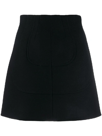 Shop N°21 Panelled A-line Mini Skirt In Black