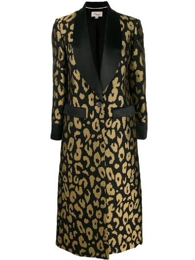 Shop Temperley London Josie Leopard-jacquard Coat In Black