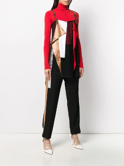 拼接设计垂坠上衣