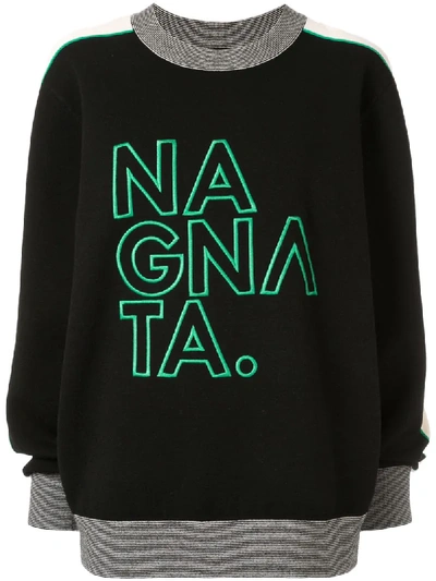 Shop Nagnata Embroidered Logo Jumper In Black