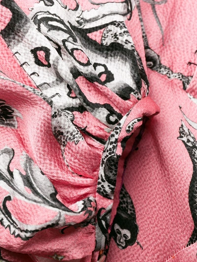 Shop Temperley London Euphoria Chinoiserie-print Silk Gown In Pink