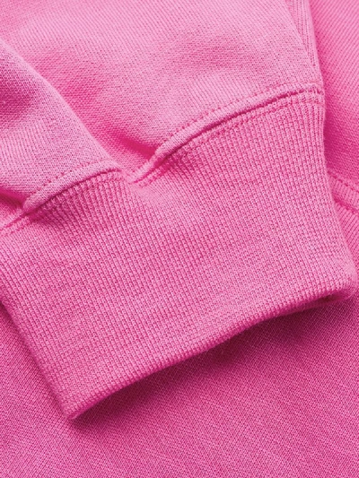 Shop Msgm Logo Printed Hooded Sweatshirt In Pink