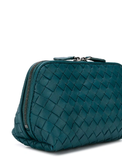 Shop Bottega Veneta Intrecciato Weave Make Up Bag In Green