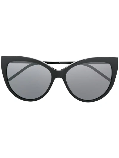 Shop Saint Laurent Cat Eye Frame Sunglasses In Black