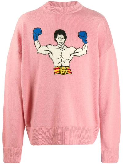 Shop Ader Error Heavyweight Champion Jumper In Pink