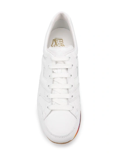 Shop Hogan H421 Rainbow Sneakers In White