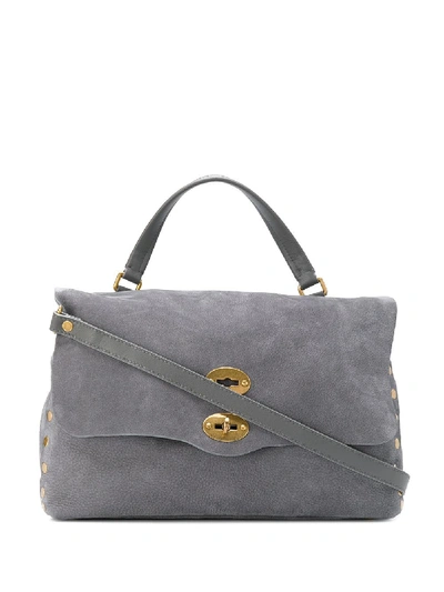 Shop Zanellato Jones Postina Leather Handbag In Grey