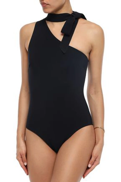 Shop Zimmermann Jaya One-shoulder Swimsuit In Black
