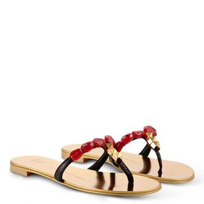 Shop Giuseppe Zanotti E50168003 Sandals In Dark Brown