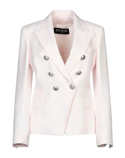 Shop Balmain Suit Jackets In Light Pink