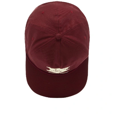 Shop Rhude Dbl Eagle Cap In Burgundy