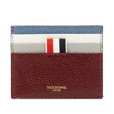 Shop Thom Browne Funmix Pebble Grain Double Sided Card Holder In Red