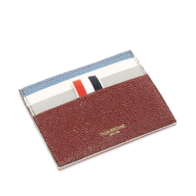 Shop Thom Browne Funmix Pebble Grain Double Sided Card Holder In Red