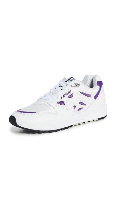 Shop Karhu Legacy Sneakers In Bright White/tillandsia Purple