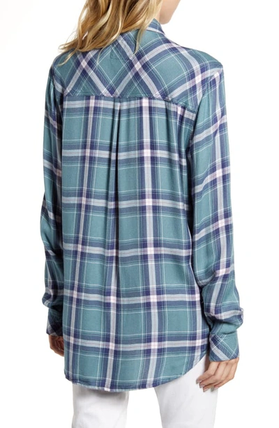 Shop Rails Hunter Plaid Shirt In Rosemary Blue White