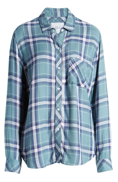 Shop Rails Hunter Plaid Shirt In Rosemary Blue White