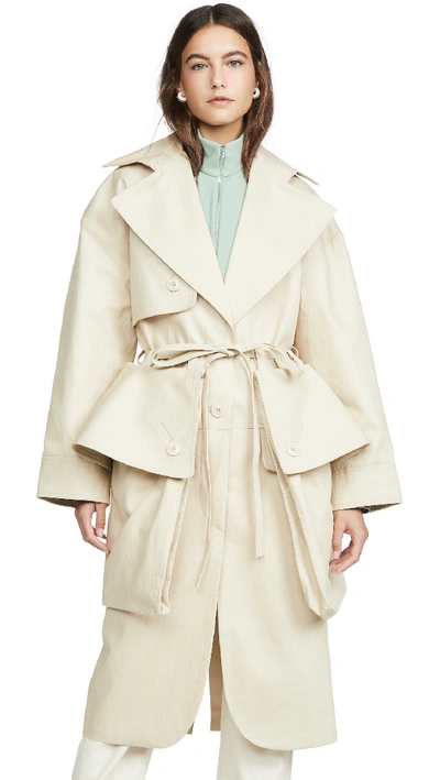 Shop Jacquemus Bagli Coat In Beige