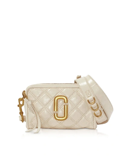 Shop Marc Jacobs Matelasse Softshot 21 Crossbody Bag In Ivory