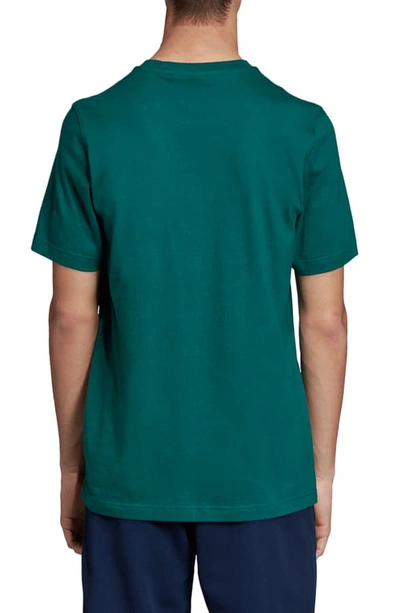 Shop Adidas Originals Trefoil Graphic T-shirt In Noble Green/ White