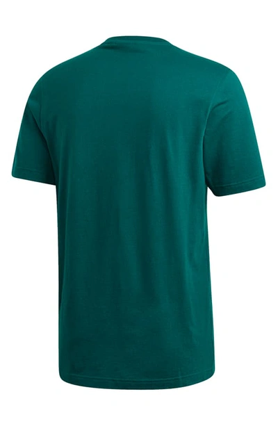 Shop Adidas Originals Trefoil Graphic T-shirt In Noble Green/ White
