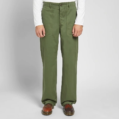 Shop The Real Mccoys The Real Mccoy's Cotton Sateen Trouser In Green