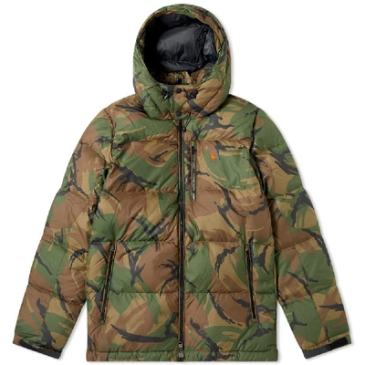 Shop Polo Ralph Lauren Camo Filled Down Jacket In Green