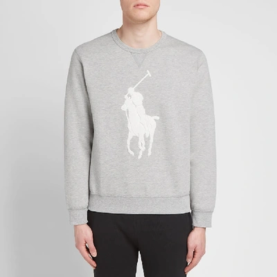 Shop Polo Ralph Lauren Big Polo Applique Sweat In Grey