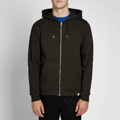 Shop Norse Projects Vagn Zip Hoody In Green
