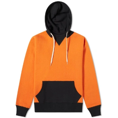 Shop The Real Mccoys The Real Mccoy's Two-tone Hoody In Orange
