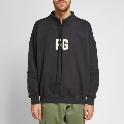 Shop Fear Of God Mock Neck Fg Pullover In Black